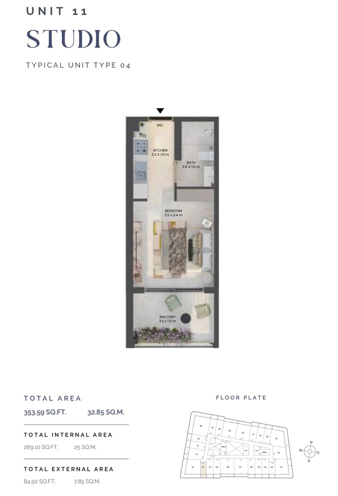LEOS Weybridge Gardens 2 Studio Layout
