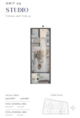 454 Sq. Ft. Studio in LEOS Weybridge Gardens 2