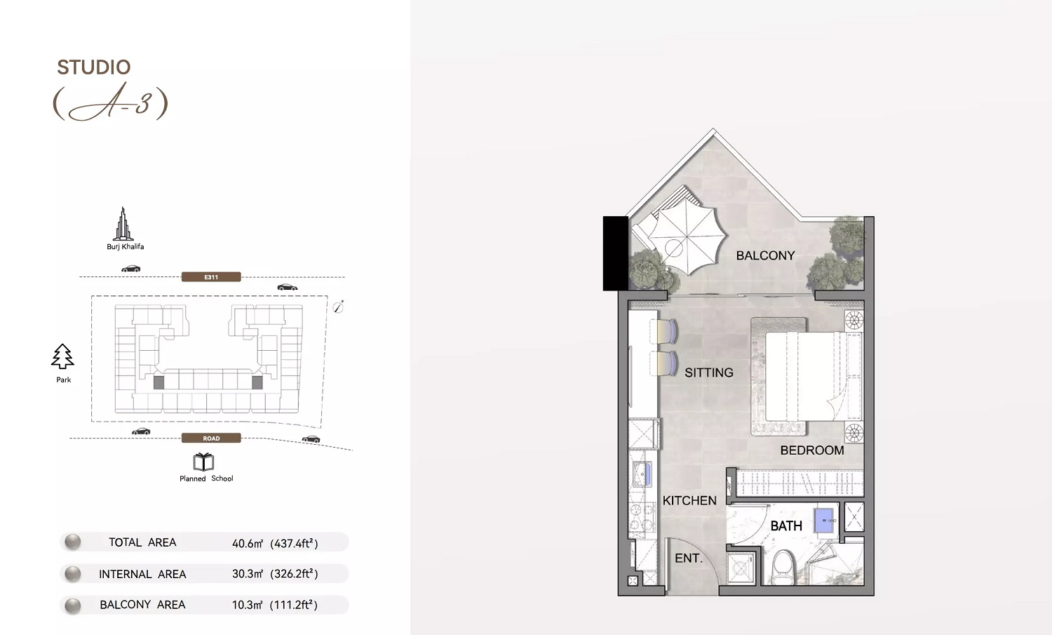 437 Sq. Ft. Studio in Lion Listone Residence