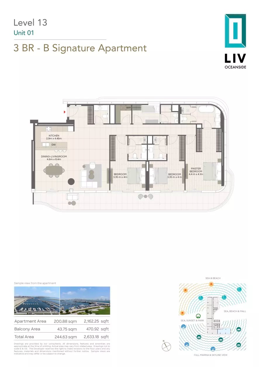 3 Beds 2633 Sq. Ft. Apartment in LIV Oceanside