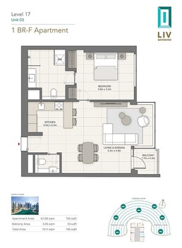 1 Bed 755 Sq. Ft. Apartment in LIV Waterside