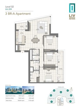 3 Beds 1710 Sq. Ft. Apartment in LIV Waterside