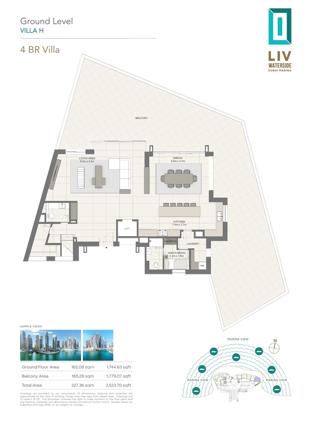 LIV Waterside 4 Beds Layout