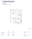 LMD The Pier Residence 1 Bed Layout