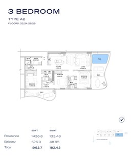 3 Beds 1963 Sq. Ft. Apartment in LMD The Pier Residence