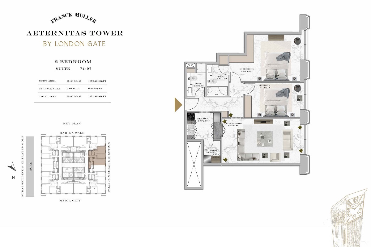 London Franck Muller Aeternitas Tower 2 Beds Layout