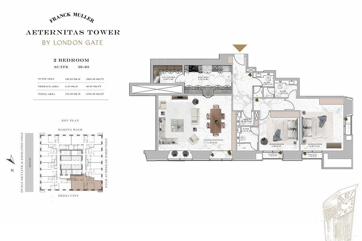 London Franck Muller Aeternitas Tower 3 Beds Layout