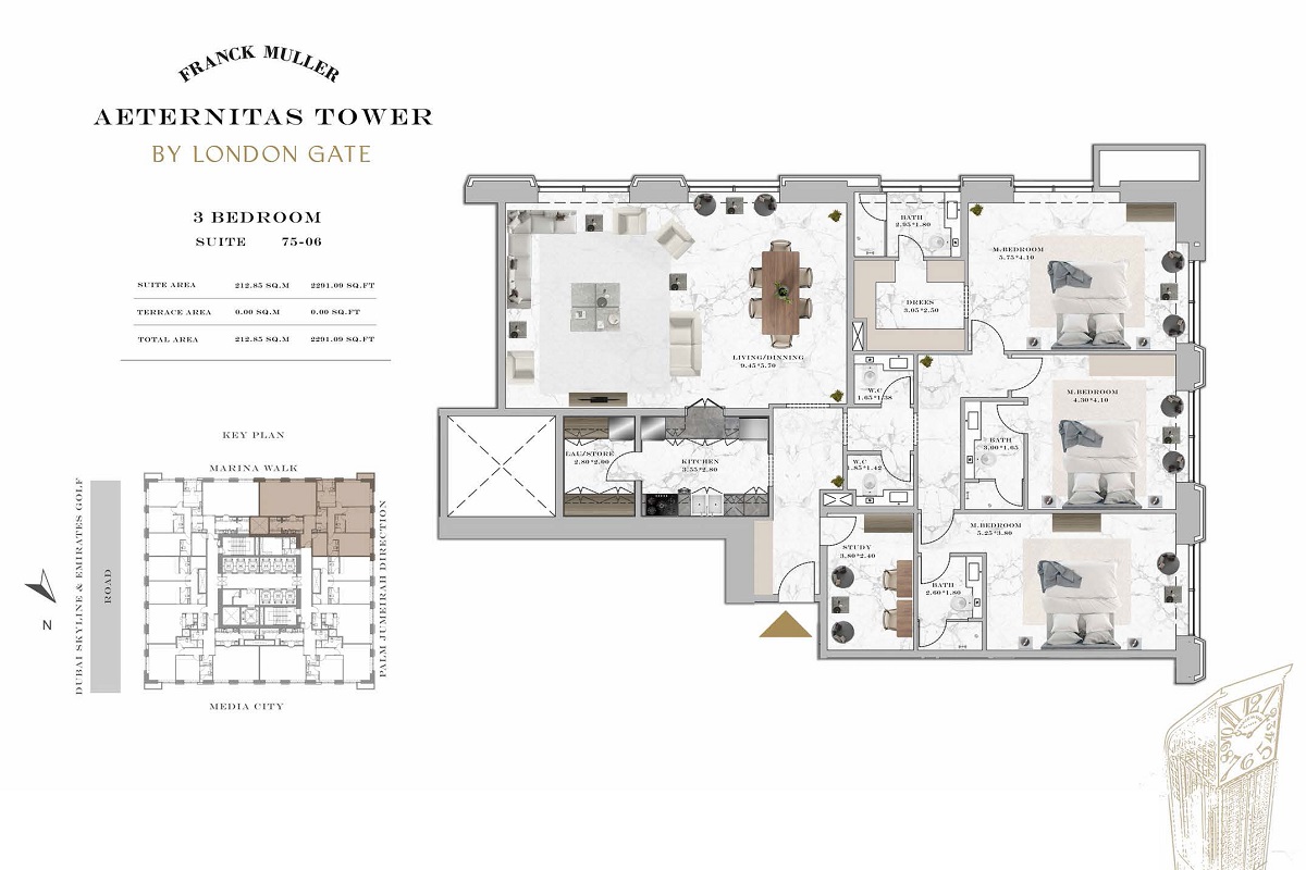 London Franck Muller Aeternitas Tower 3 Beds Layout