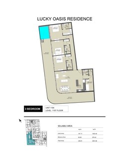 3 Beds 2561 Sq. Ft. Apartment in Lucky Oasis Residence