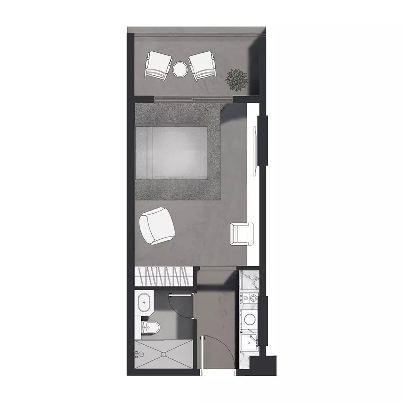 403 Sq. Ft. Studio in Maak Aizel Tower
