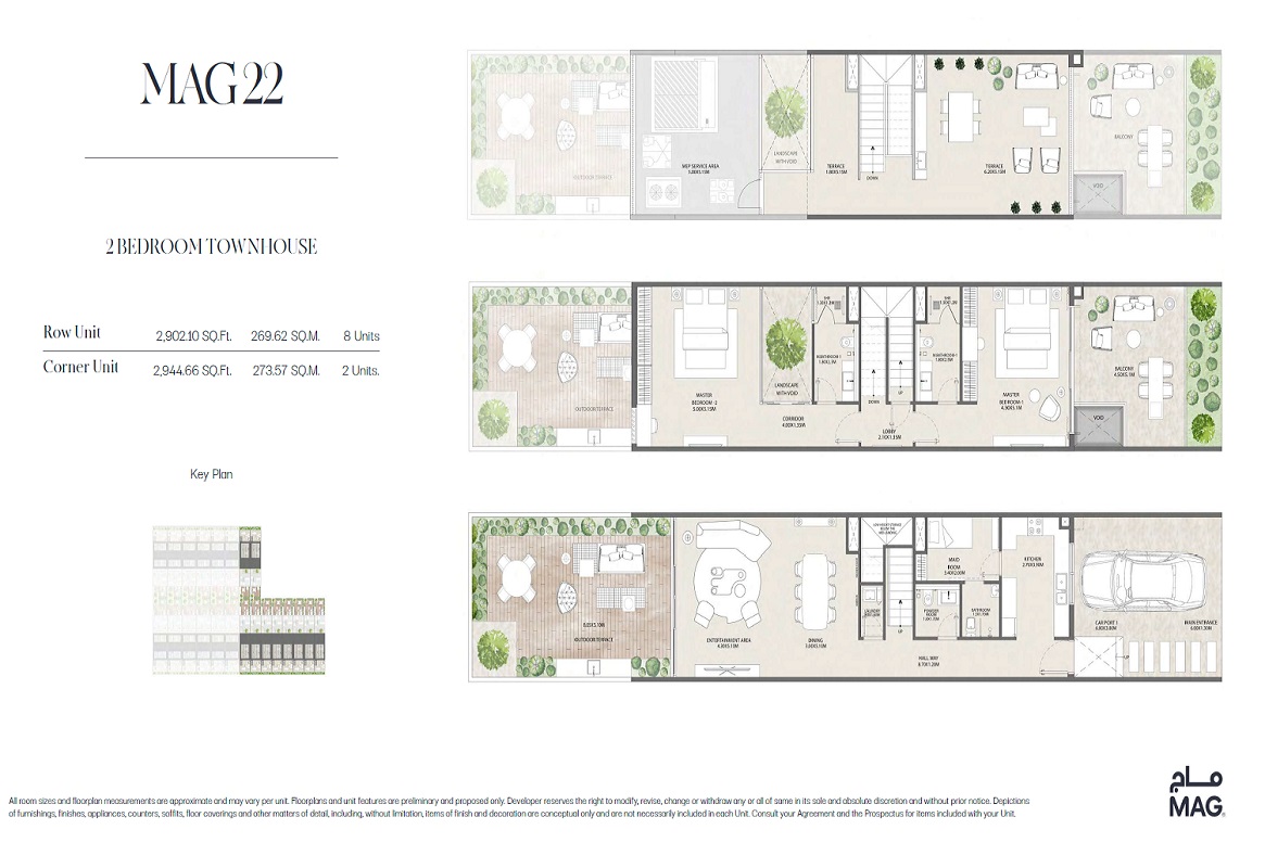 Mag 22 Townhouses 2 Beds Layout