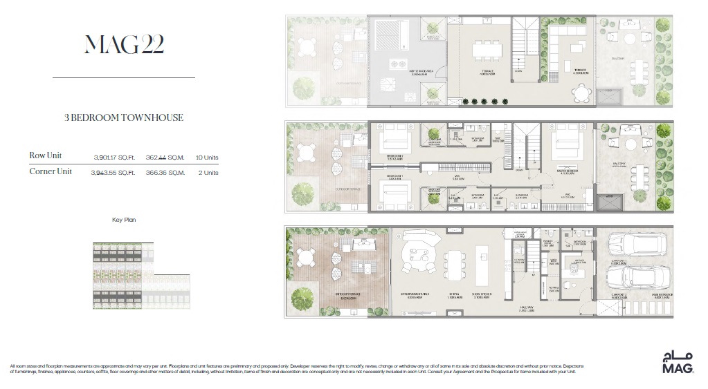 Mag 22 Townhouses 3 Beds Layout