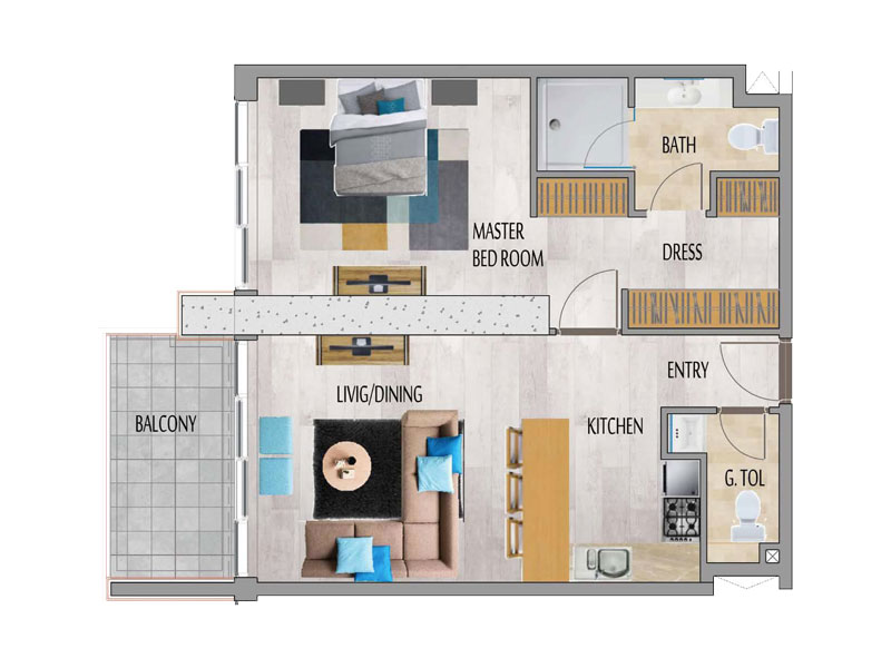 2 Beds 1379 Sq. Ft. Apartment in Mag Eye MBL Residences