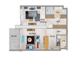 2 Beds 1379 Sq. Ft. Apartment in Mag Eye MBL Residences