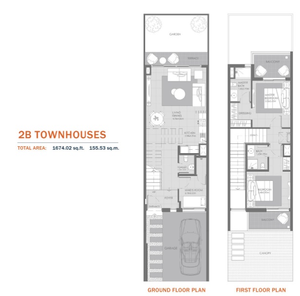 MAG Eye Townhouses 2 Beds Layout