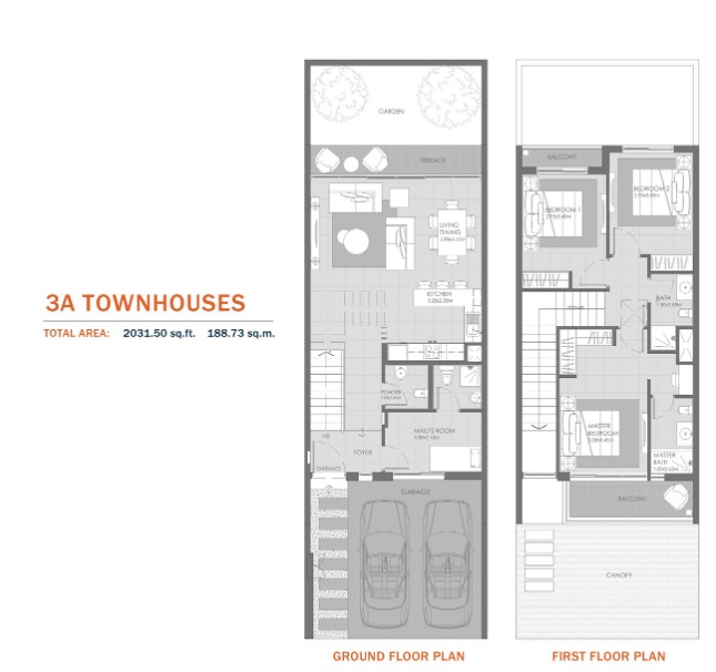 MAG Eye Townhouses 3 Beds Layout