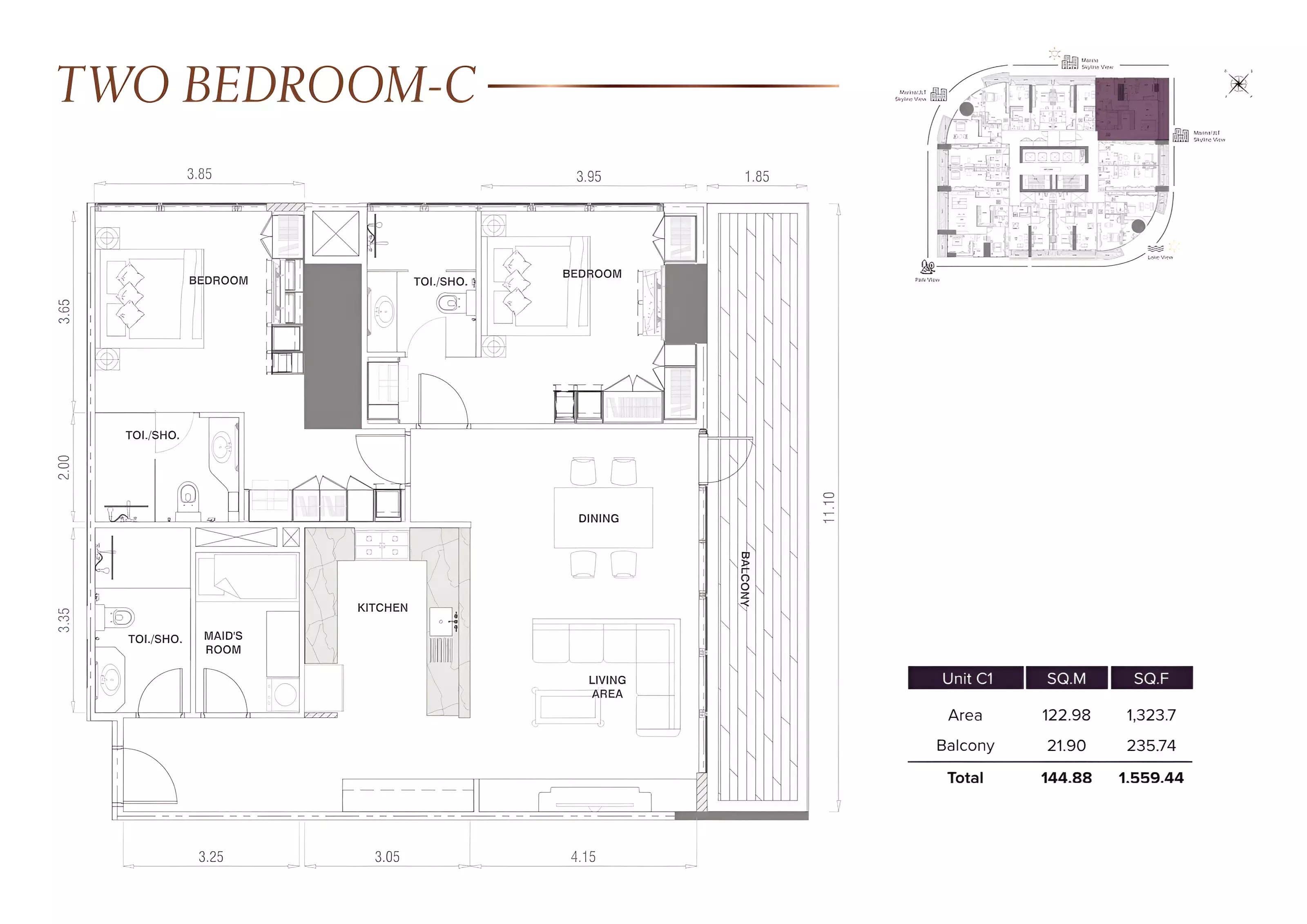 2 Beds 1559 Sq. Ft. Apartment in MAG MBL Signature