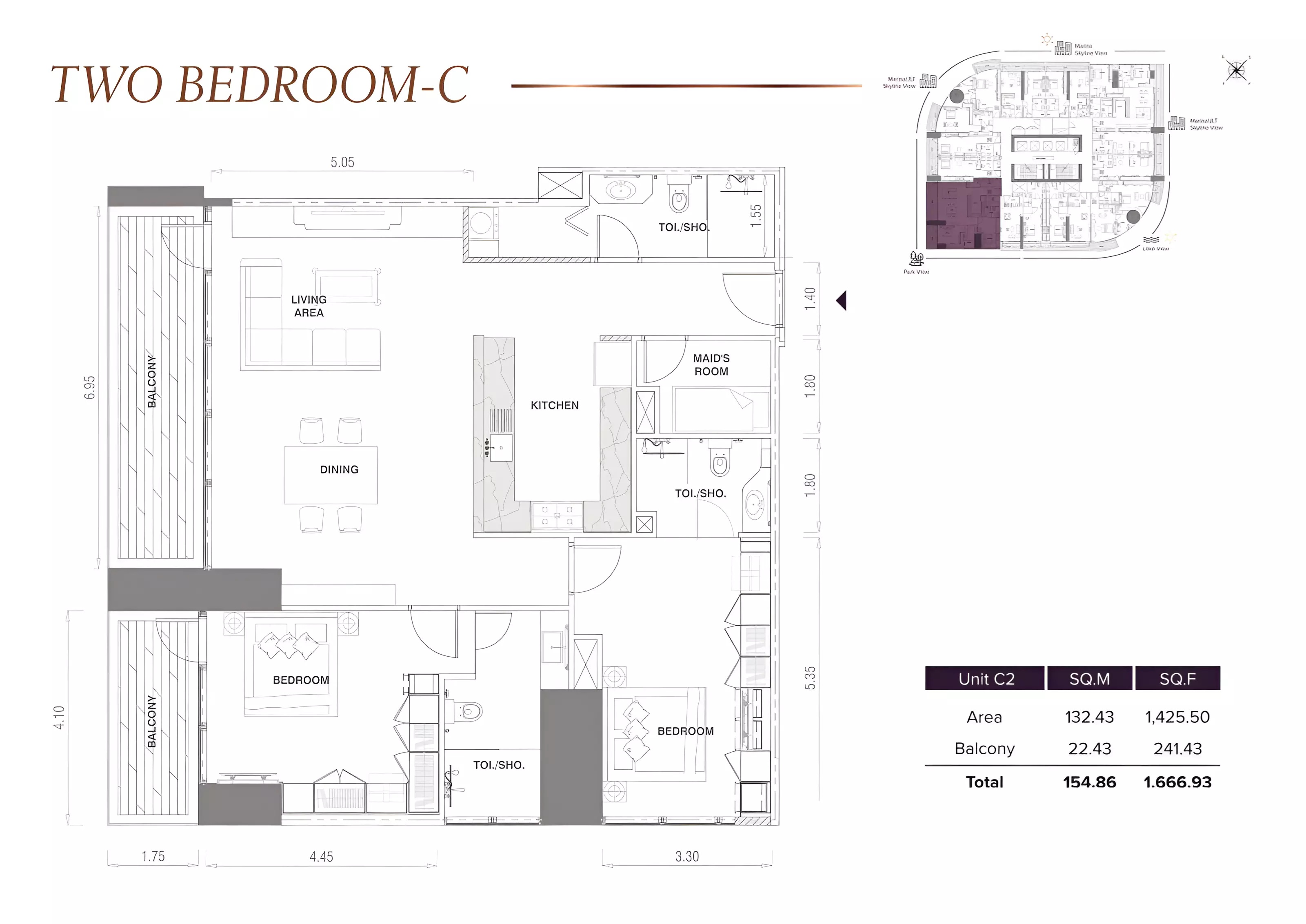 2 Beds 1666 Sq. Ft. Apartment in MAG MBL Signature