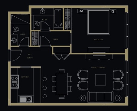 Mag Polo Residence 1 Bed Layout