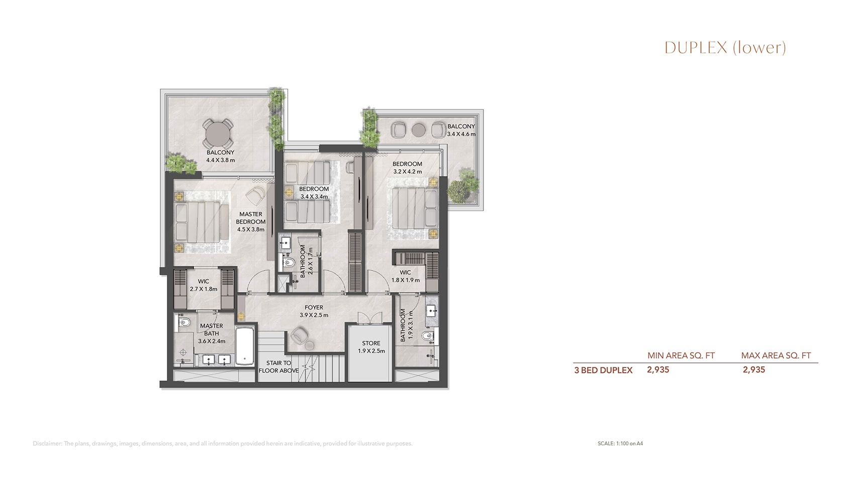 Majid Al Serra 3 Beds Layout