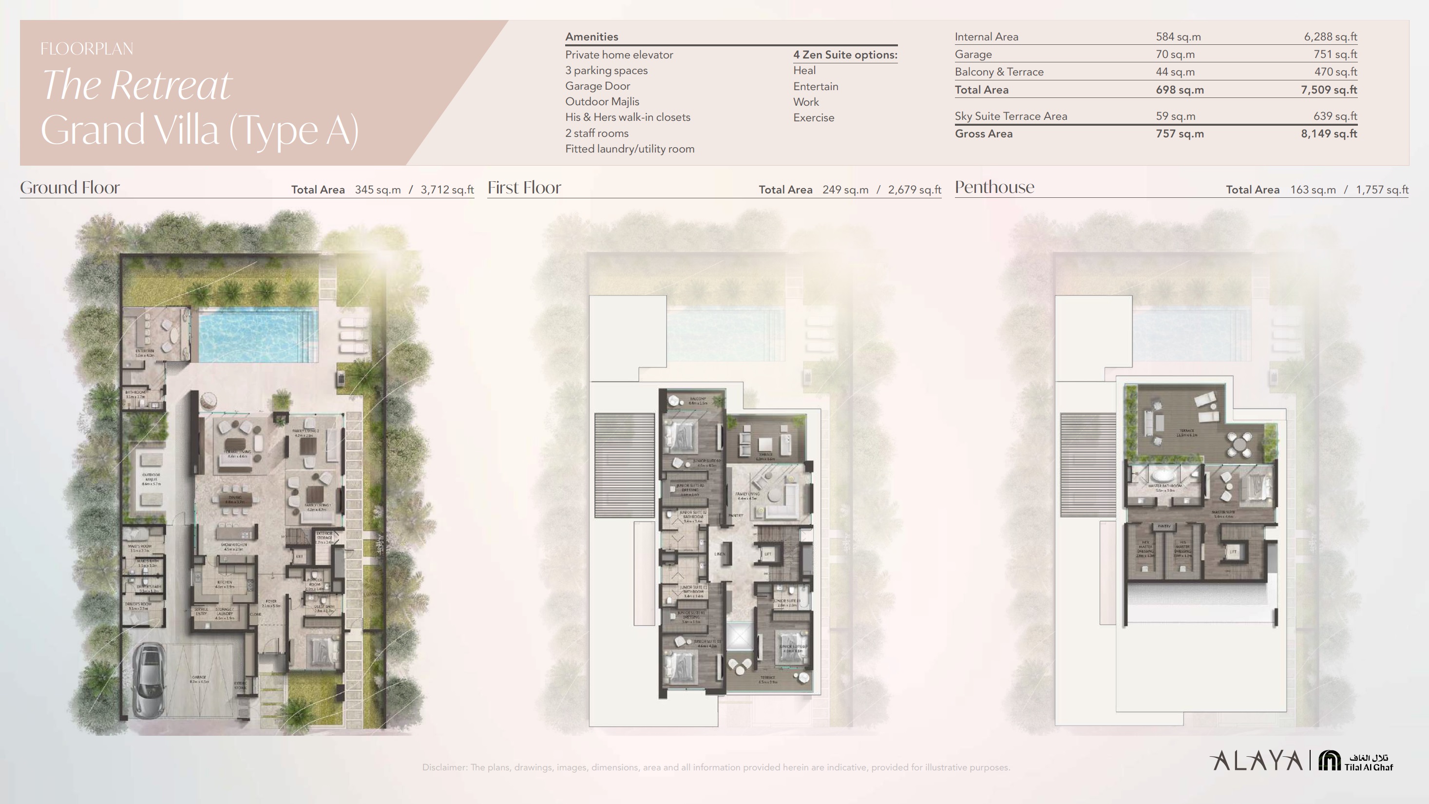 Majid Alaya Villas 5 Beds Layout