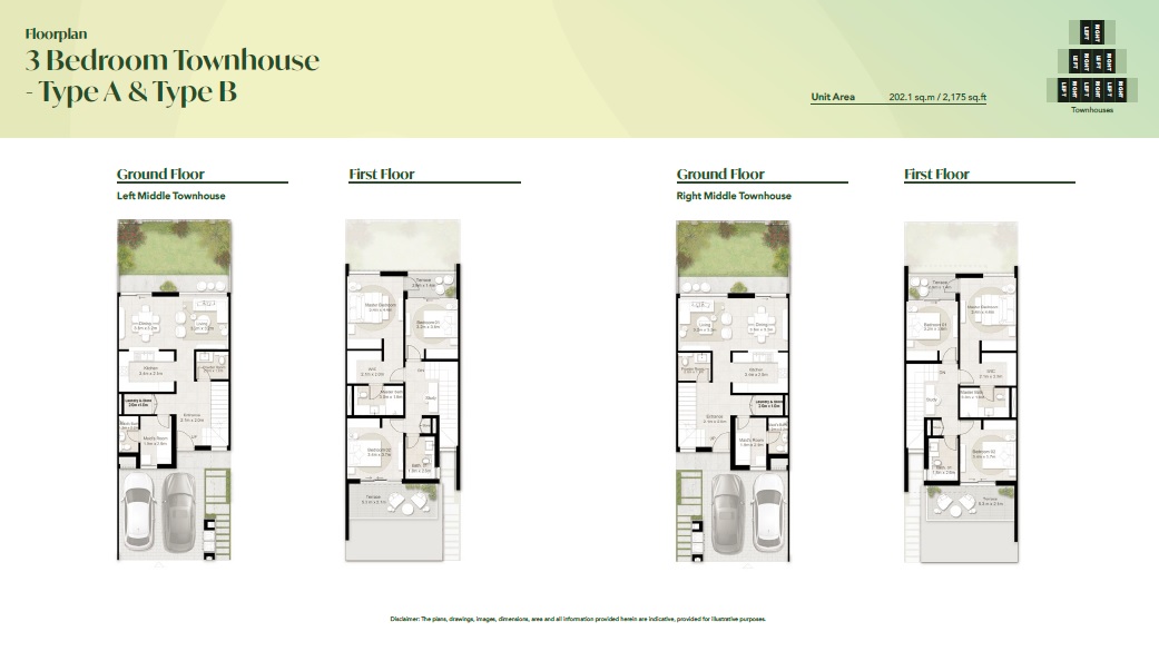 Majid Aura Villas 3 Beds Layout