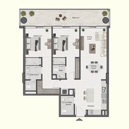 2 Beds 1110 Sq. Ft. Apartment in MAK Belmont Park