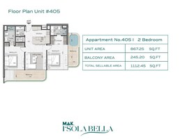 2 Beds 1112 Sq. Ft. Apartment in MAK Isola Bella