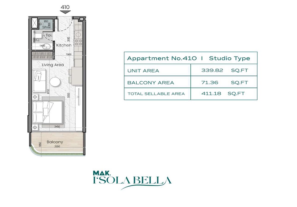 MAK Isola Bella Studio Layout