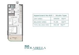 411 Sq. Ft. Studio in MAK Isola Bella