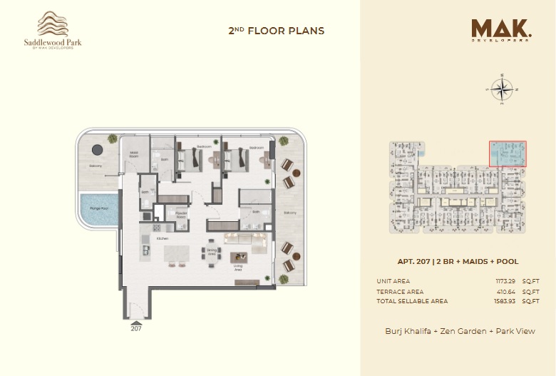 Mak Saddlewood Park 2 Beds Layout
