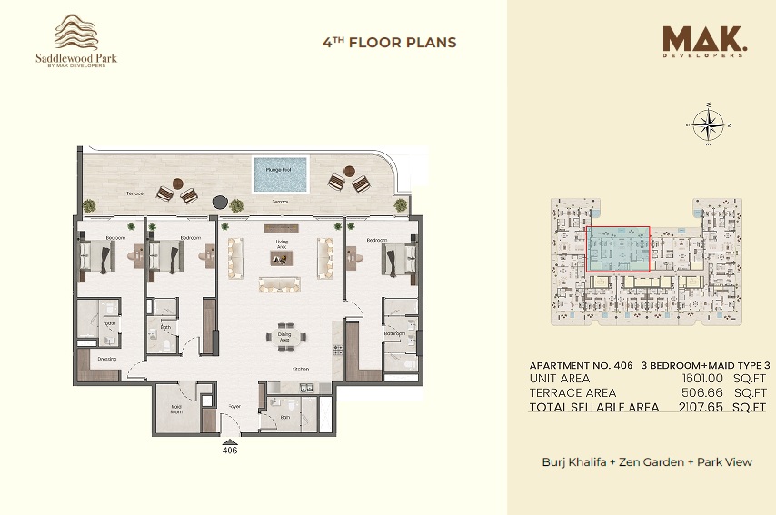 Mak Saddlewood Park 3 Beds Layout