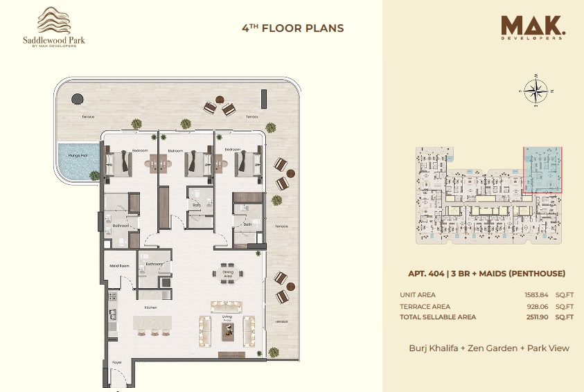 Mak Saddlewood Park 3 Beds Layout
