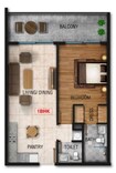 Marquis Galleria Apartments 1 Bed Layout