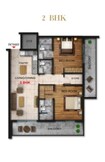 Marquis Galleria Apartments 2 Beds Layout