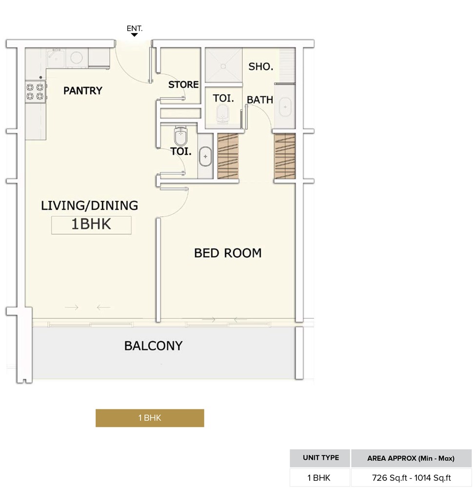 Marquis Signature 1 Bed Layout