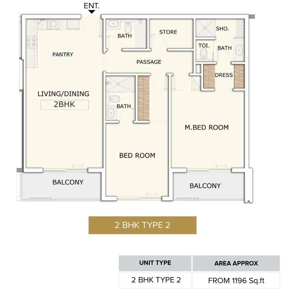 Marquis Signature 2 Beds Layout