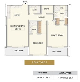 2 Beds 1196 Sq. Ft. Apartment in Marquis Signature