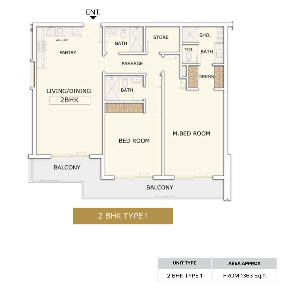 Marquis Signature 2 Beds Layout