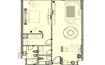 Marquise Square Tower 1 Bed Layout