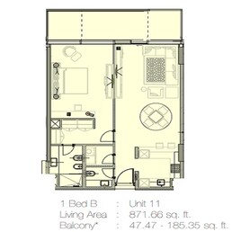 1 Bed 918 Sq. Ft. Apartment in Marquise Square Tower