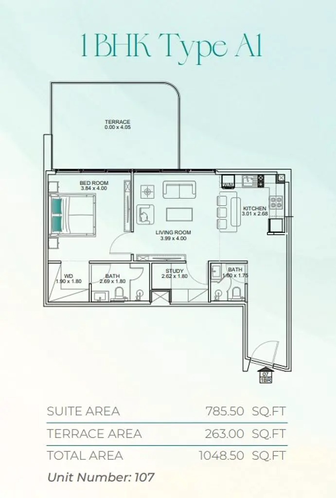 1 Bed 1049 Sq. Ft. Apartment in Mashriq Floarea Breeze