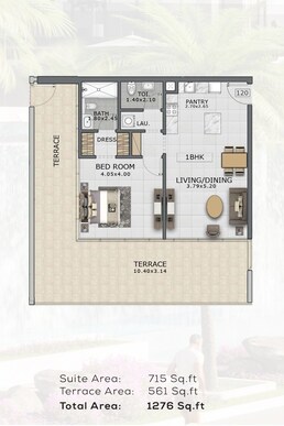 1 Bed 1276 Sq. Ft. Apartment in Mashriq Floarea Residence