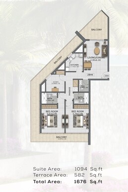 2 Beds 1676 Sq. Ft. Apartment in Mashriq Floarea Residence