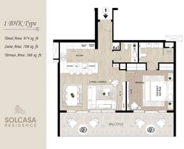 1 Bed 974 Sq. Ft. Apartment in Matrix Solcasa Residence