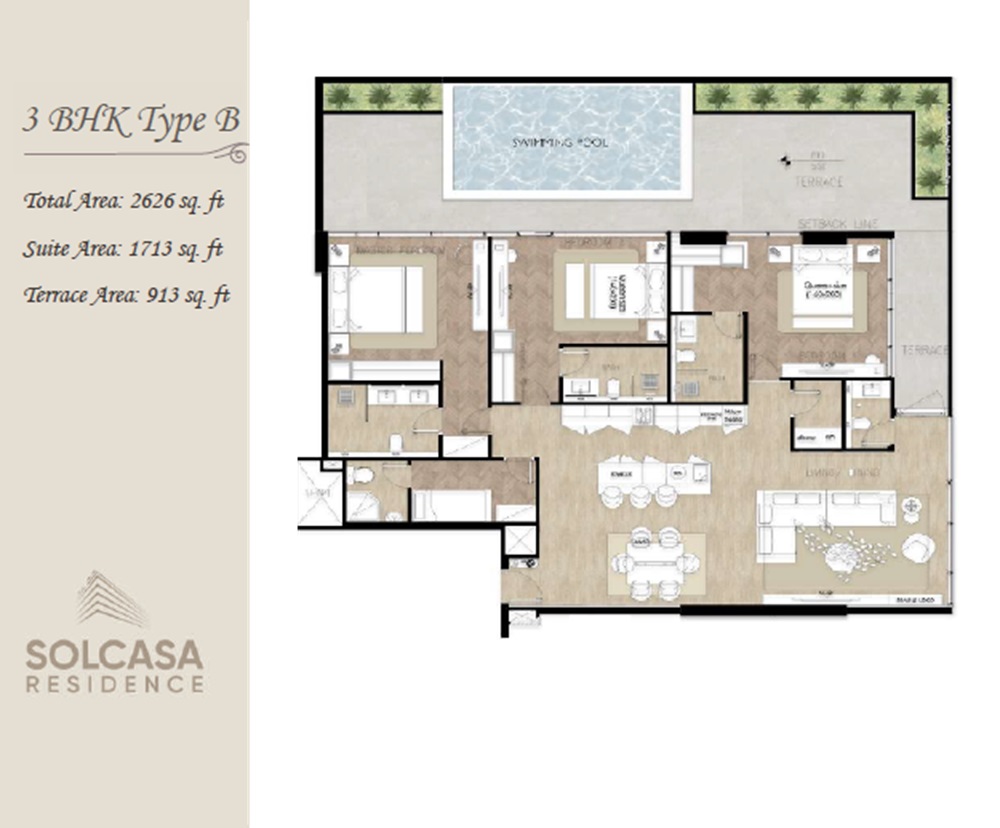 Matrix Solcasa Residence 3 Beds Layout