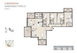 4 Beds 2990 Sq. Ft. Apartment in Meraas Al Jazi Apartments