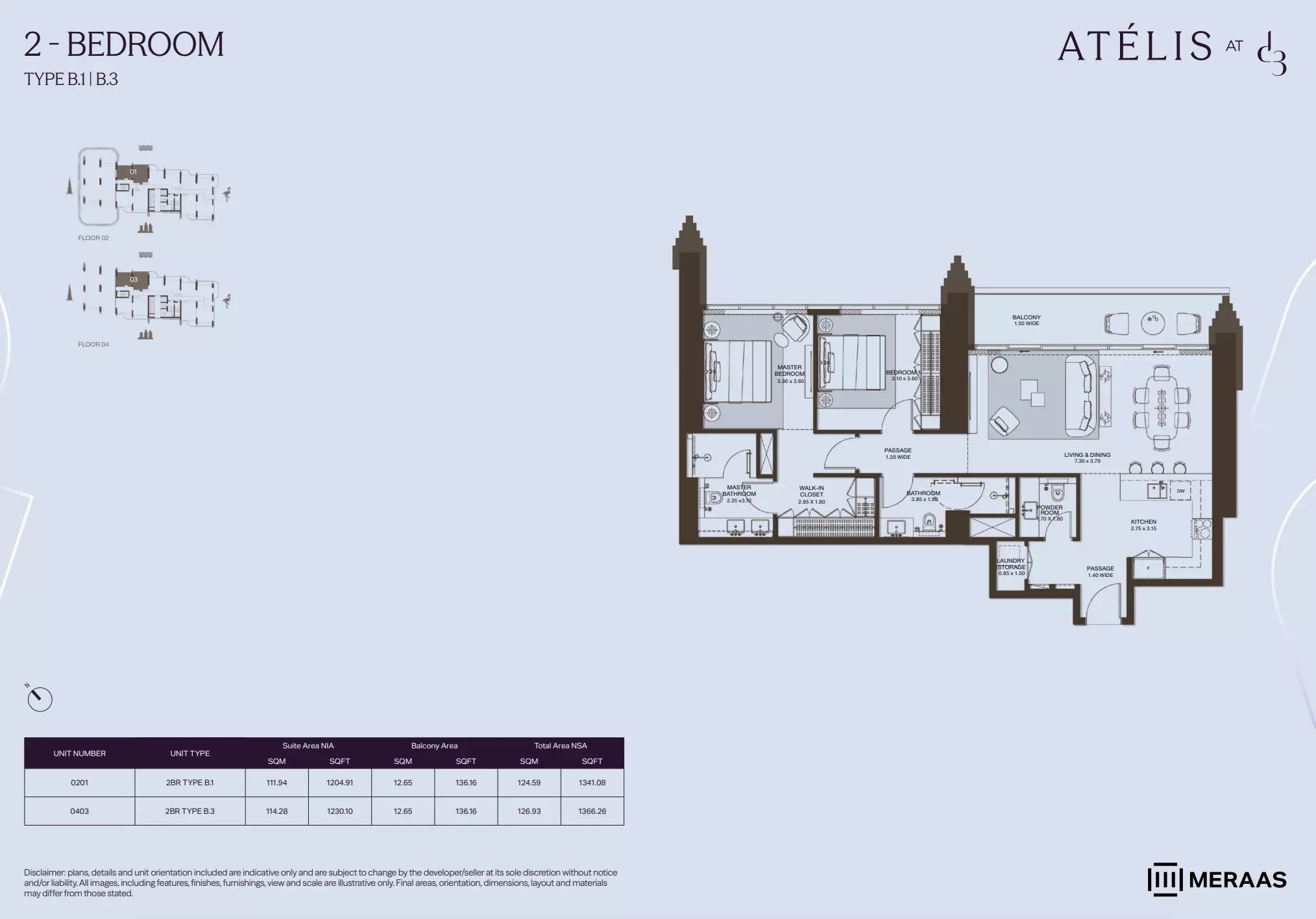 2 Beds 1341 Sq. Ft. Apartment in Meraas Atelis