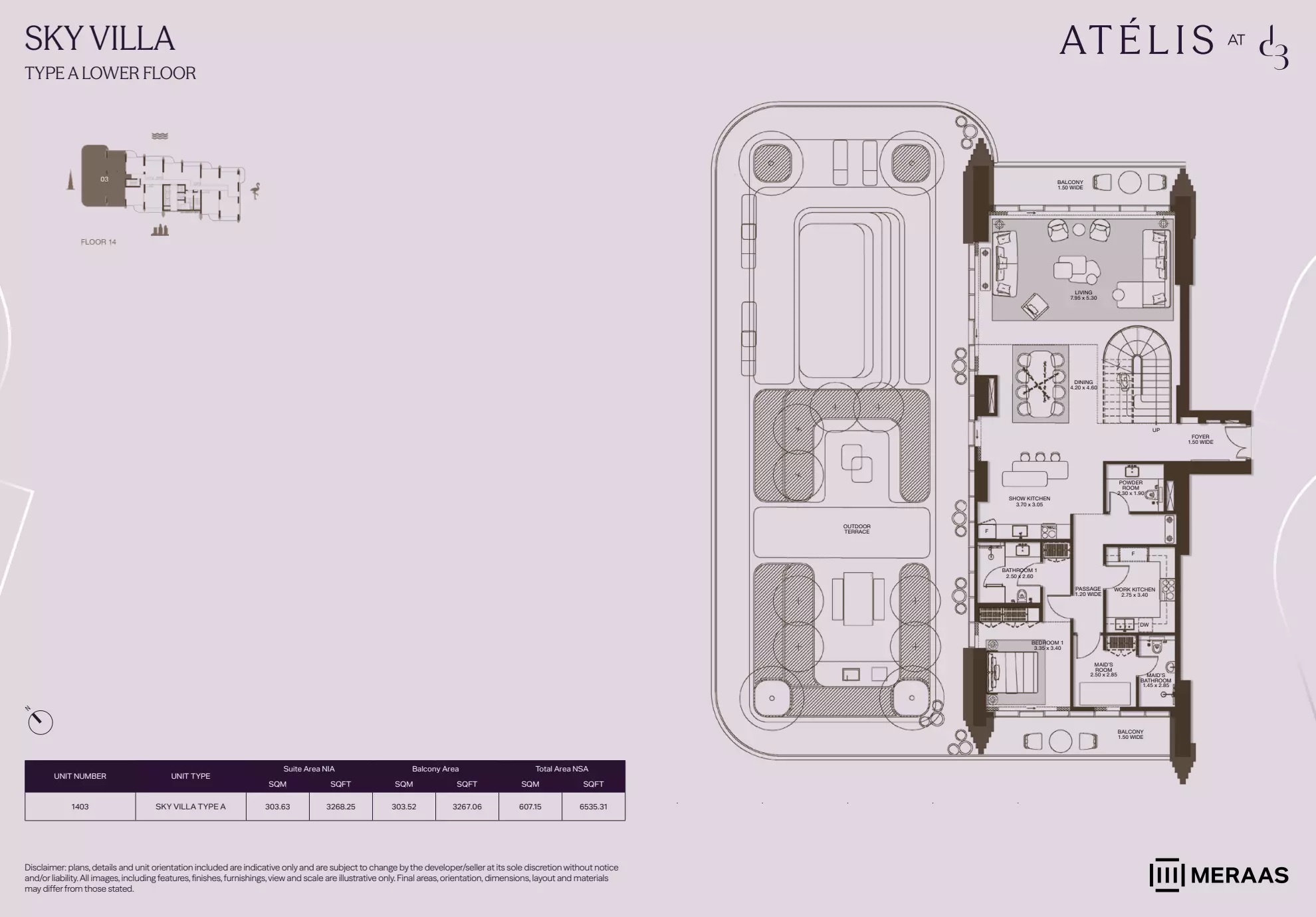 1 Bed 6535 Sq. Ft. Villa in Meraas Atelis