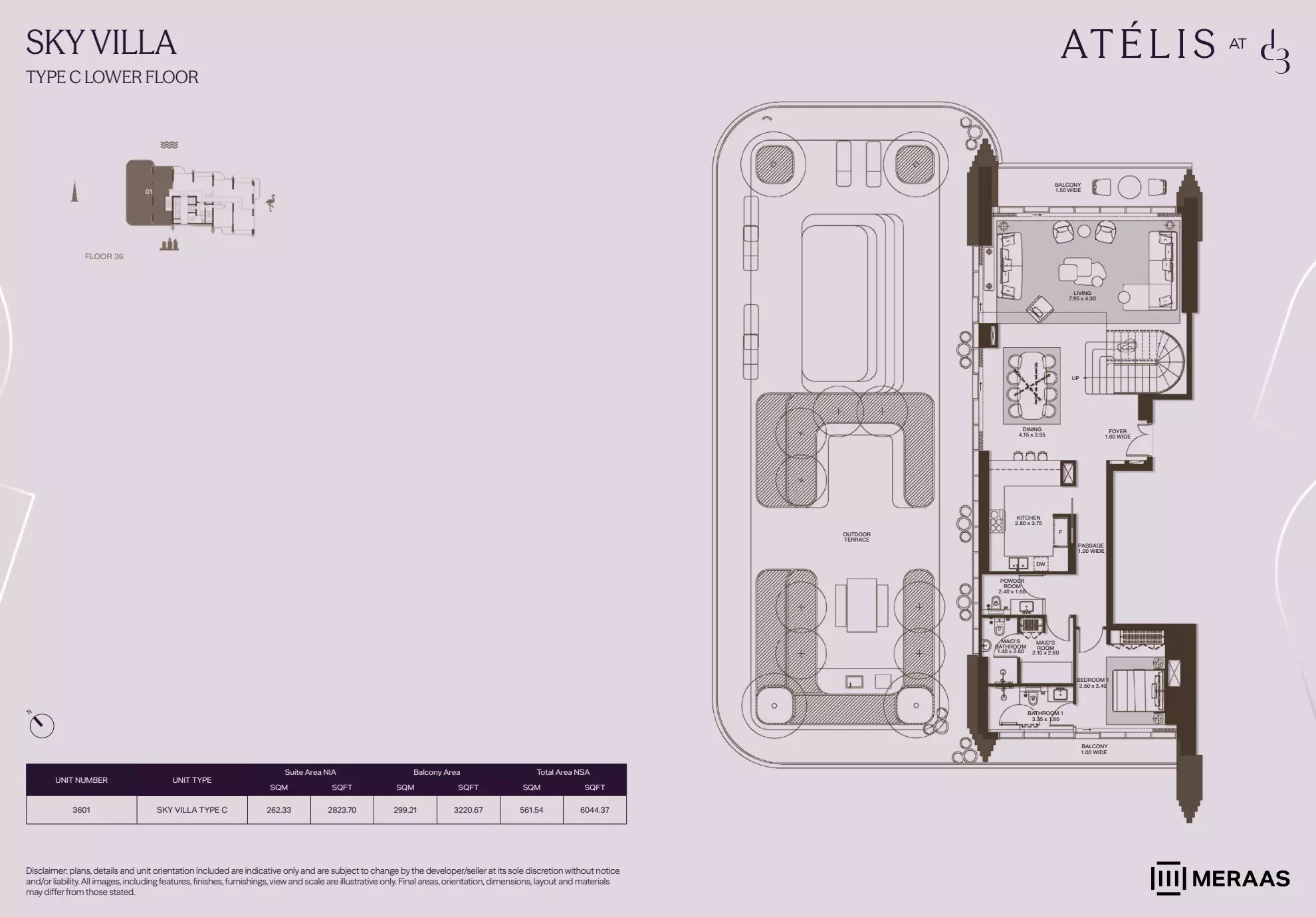 1 Bed 6044 Sq. Ft. Villa in Meraas Atelis